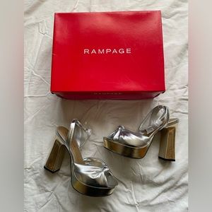 Gold and Silver Metallic Platform Heels NWT sz 6.5